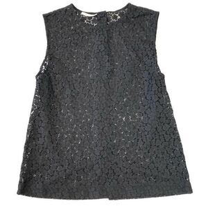 Equipment Black Lace Sleeveless Top